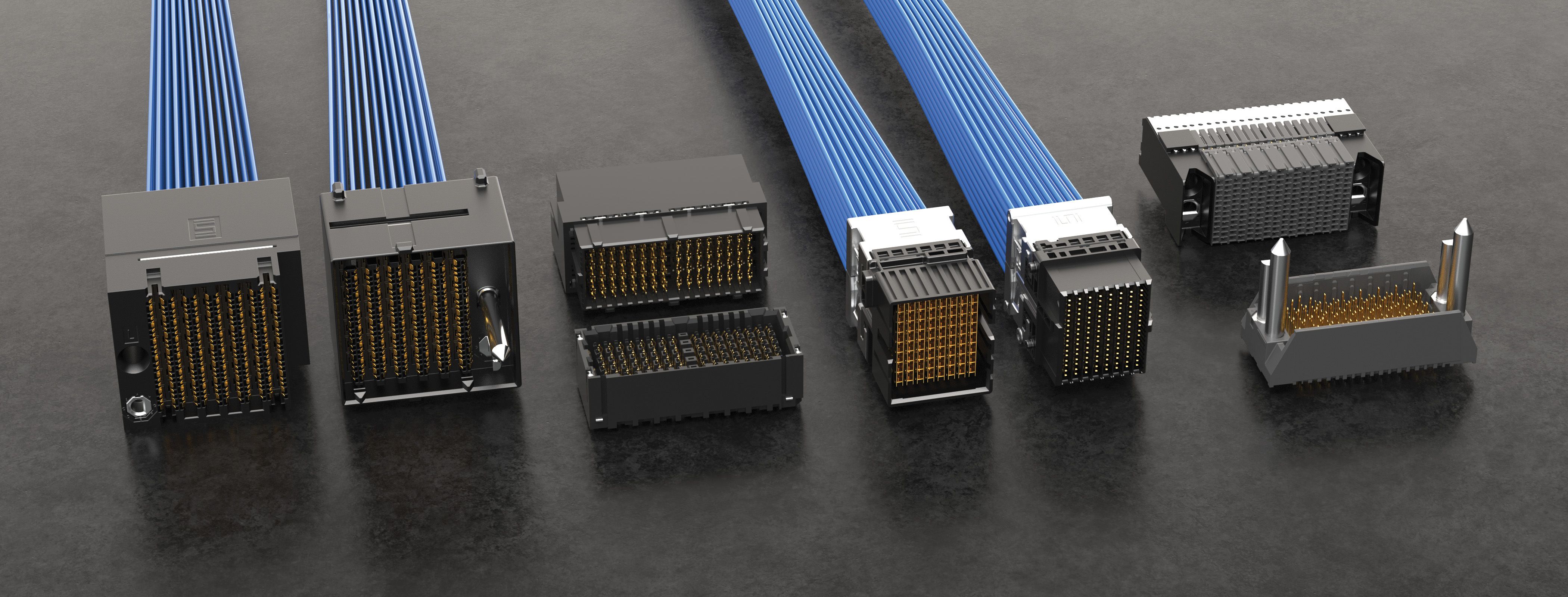 Samtec's family of High-Speed Backplane products including Si-Fly® HD Backplane, NovaRay® Backplane, ExaMAX® and XCede® HD cable assemblies and connectors